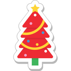 Christmas Tree Colored Vector Icon