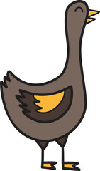 Hand Drawn cute duck illustration
