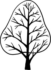 simplicity tree freehand drawing flat design.