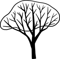 simplicity tree freehand drawing flat design.