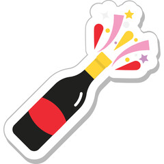 Champagne Bottle Colored Vector Icon