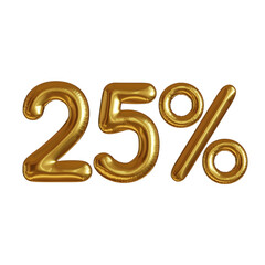 25% 3d balloon number percentage discount