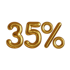 35% 3d balloon number percentage discount