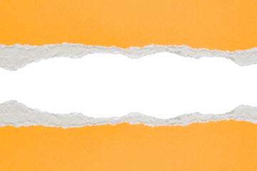 yellow ripped paper torn edges strips isolated on white background