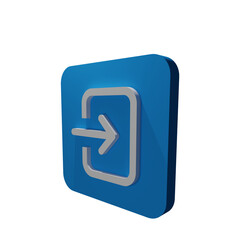 Login icon 3d rendering transparent background