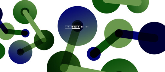 Line points connections geometric abstract background. Circles connected by lines. Trendy techno business template for wallpaper, banner, background or landing