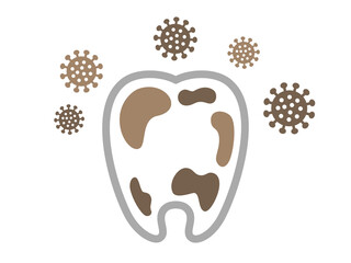 汚れた歯のイラスト