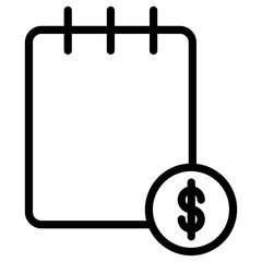 notes dollar icon