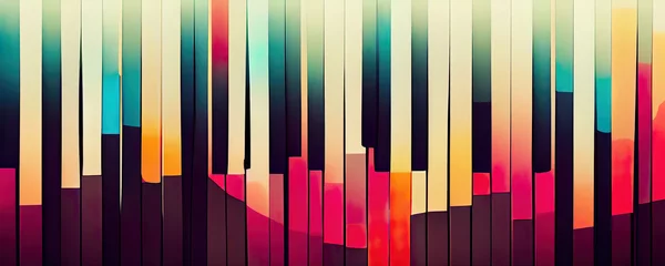 Poster Abstract kleurrijk paino-toetsenbord als wallpaper-achtergrond © Robert Kneschke