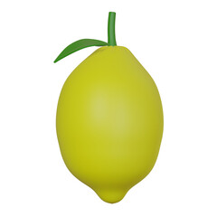 3d object fresh fruit lemon