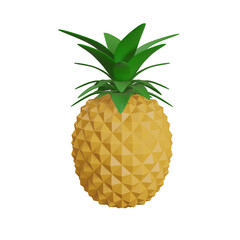 3d object fresh fruit pineapple