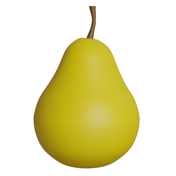 3d object fresh fruit pear
