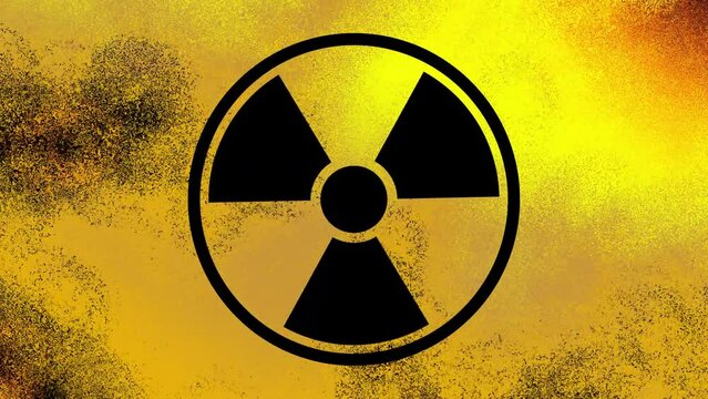 Nuclear symbol flashing icon looping viseo.4k