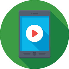Mobile Video Vector Icon 