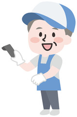 ピッキング作業をするスタッフのイラスト