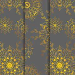 Seamless floral pattern with flowers. Creative ornamental decorative mandala design background. Vector illustration.