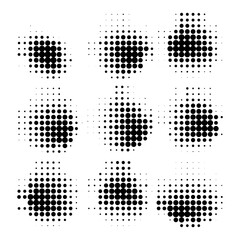 Halftone dots pattern, halftone dot circle frame vector. round dotted pattern geometric background