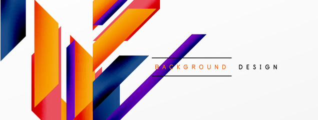 Minimal geometric abstract background. Dynamic 3d lines composition. Trendy techno business template for wallpaper, banner, background or landing