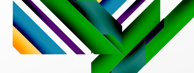 Minimal geometric abstract background. Dynamic 3d lines composition. Trendy techno business template for wallpaper, banner, background or landing