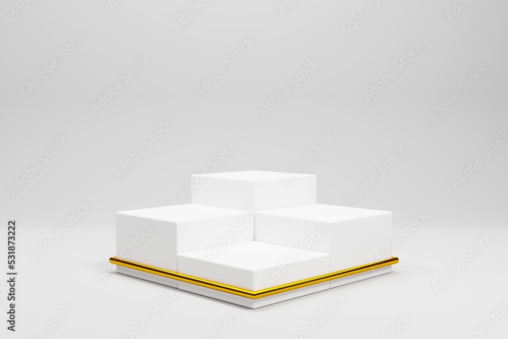 Aufkleber 3d rendering square pedestal product display isolated on white background