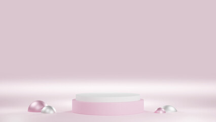 3d rendering. Podium minimal abstract scene geometric for cosmetic product presentation.