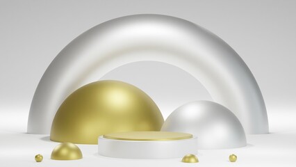 3d rendering. Podium minimal abstract scene geometric for cosmetic product presentation.