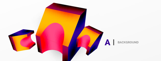 Abstract background - 3d abstract shape. Wallpaper for concept of AI technology, blockchain, communication, 5G, science, business