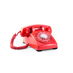 Vintage red telephone - obrazy, fototapety, plakaty