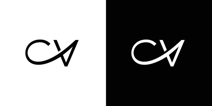 Modern and unique CV initial logo design abstract