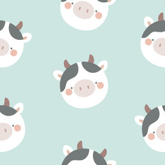 Seamless farm animals pattern