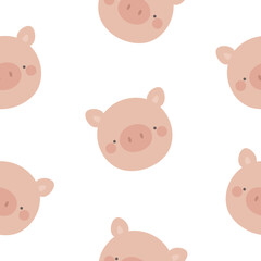 Seamless farm animals pattern