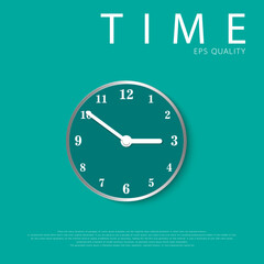 Clock on green colour background