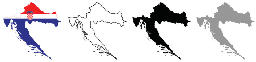 Fototapeta na wymiar Map Croatia vector background. Isolated country texture