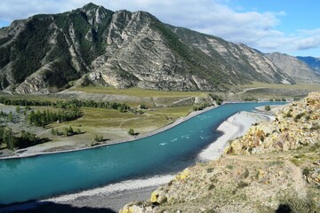 mountain river Katun in the Altay mountains