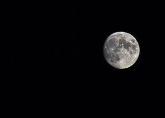 Full moon in the night sky