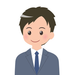 若いビジネスマン,会社員のバストアップイラスト 左向き
