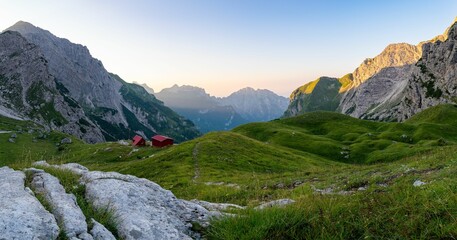 Shacks in Val Canzoi, bivacco Feltre Walter Bodo, Alps