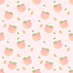 seamless pattern with peach