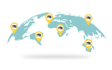 Goods distribution all over the world. vector concept for banner, website, illustration, landing page, flyer.