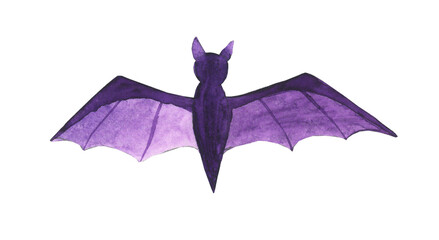 Watercolor halloween bat