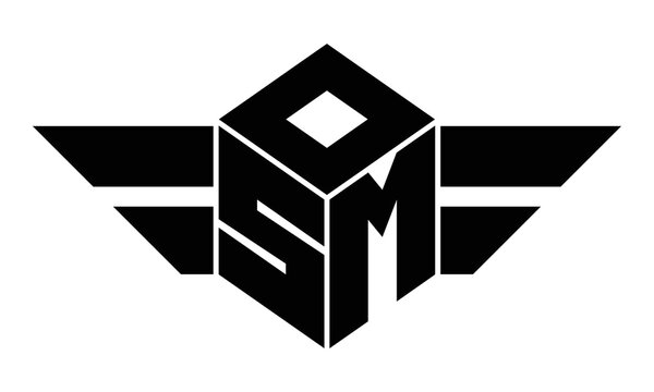 OSM three letter gaming logo in polygon cube shape logo design vector template. wordmark logo | emblem logo | monogram logo | initial letter logo | sports logo | minimalist logo | typography logo |