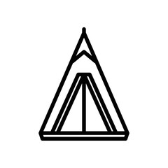 Tents icon. Camping tent and tarp. Vector illustration in line style icon.