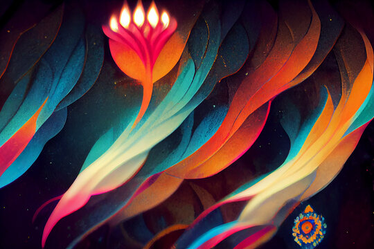 Digital 3d illustration of Diwali, the festival of lights. 