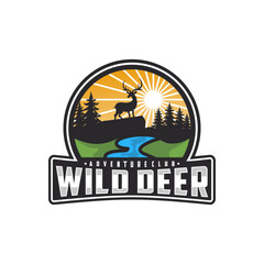 Wild deer vector logo illustration