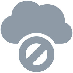Cloud Blocked Vector Icon