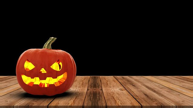 Halloween pumpkins - Halloween pumpkins on Green screen background - Fall season 4K animation on Chroma key background - pumpkins effect
