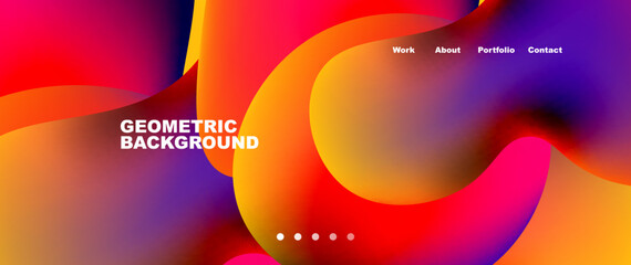 Flowing gradient colors and round elements and circles. Vector illustration for wallpaper, banner, background, leaflet, catalog, cover, flyer