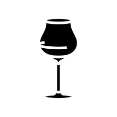 alcohol wine glass glyph icon vector. alcohol wine glass sign. isolated symbol illustration