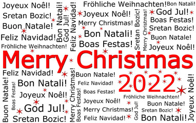 Merry Christmas 2022 wordcloud - illustration