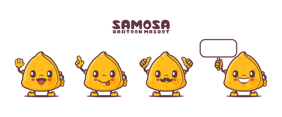 Laddoo cartoon mascot with different expressions